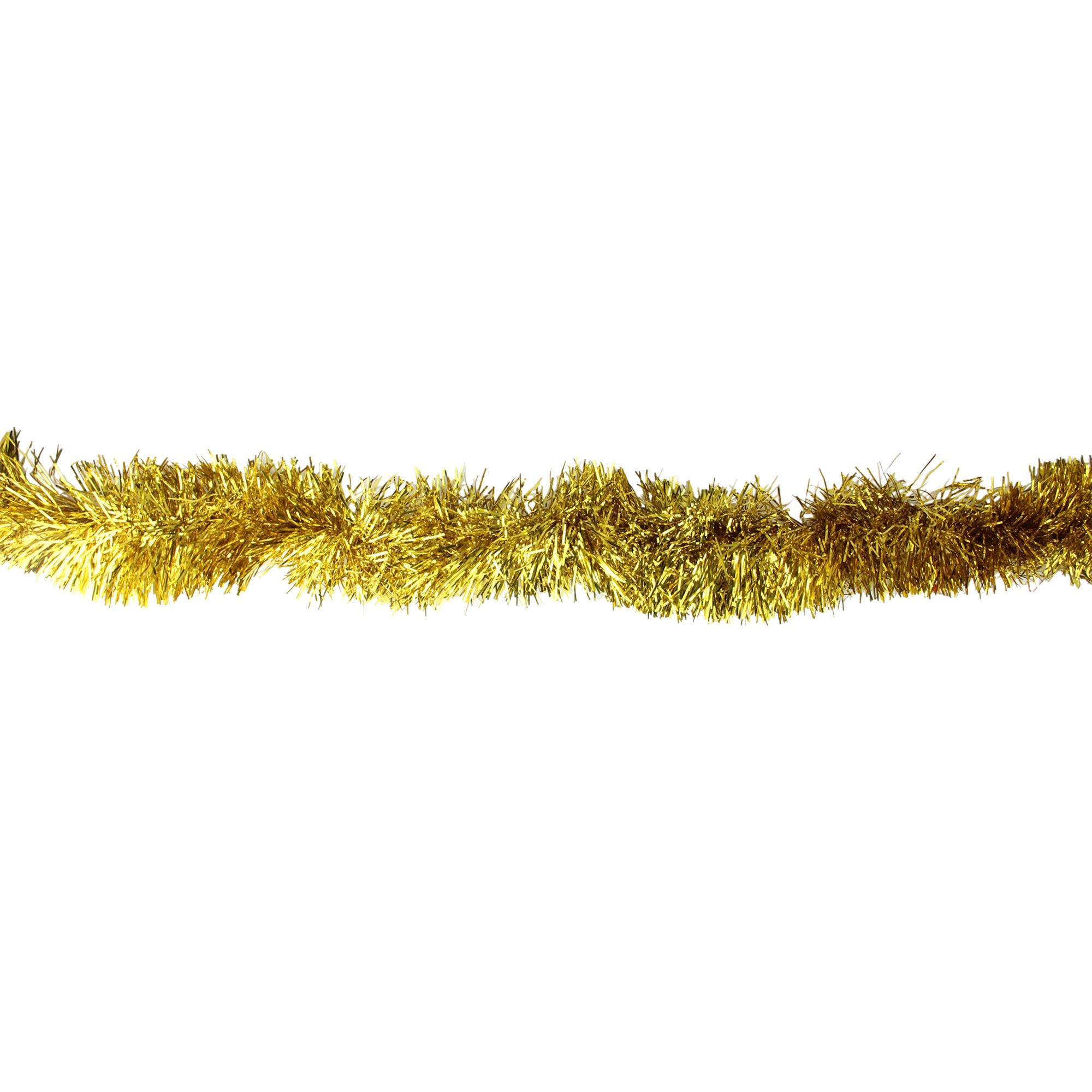 50' x 4" Shiny Gold Traditional Christmas Foil Tinsel Garland Unlit